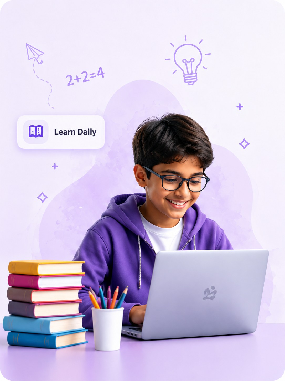 Student learning with a laptop